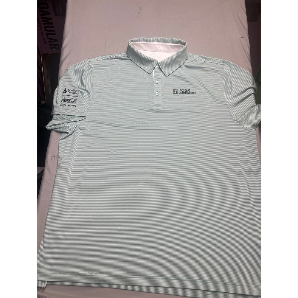 Bobby Jones PGA Tour Championship Golf Polo Mens 3XL Green Stripe Coca-Cola